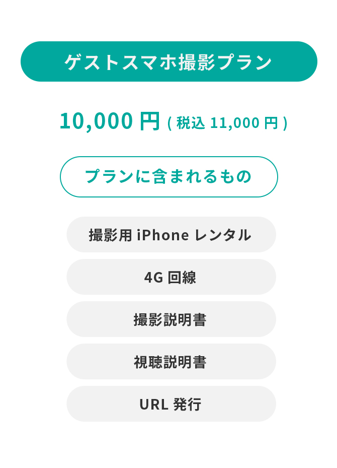 ゲストスマホ撮影プラン